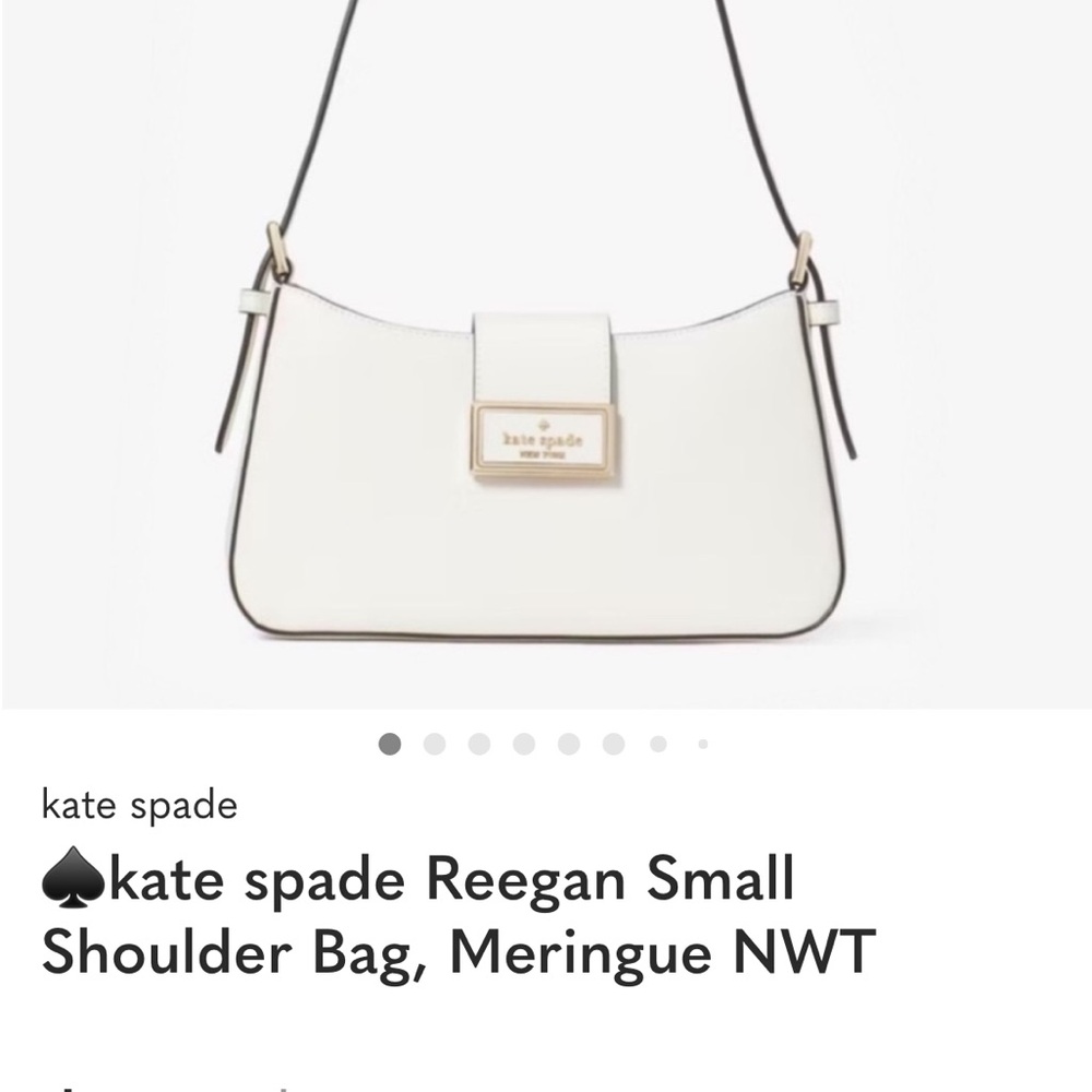 Kate Spade White Shoulder Bag with Gold Accents